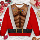 Top Market,Christmas,Humorous,Gift For Men,Gift For Yourself,Icon - Funny Santa Abs Belly Body For Husband Dad Grandpa - Personalized Unisex Ugly Sweater