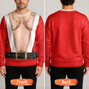 Top Market,Christmas,Humorous,Gift For Men,Gift For Yourself,Icon - Funny Santa Abs Belly Body For Husband Dad Grandpa - Personalized Unisex Ugly Sweater
