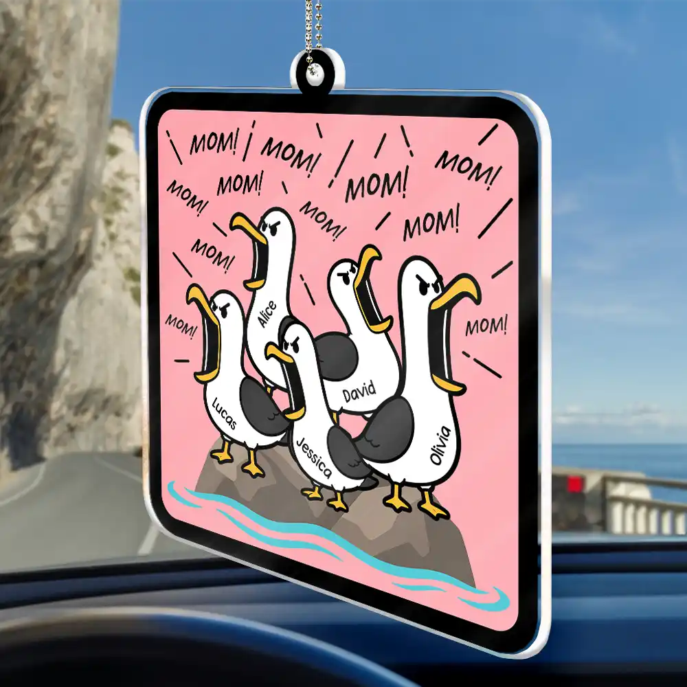 Gift For Grandpa,Gift For Father,Dad - Children,Grandpa - Grandkids,Mom - Children,Gift For Mother,Teacher,Non-Eng,Icon,Humorous - Funny Screaming Seagull - Personalized Acrylic Car Hanger