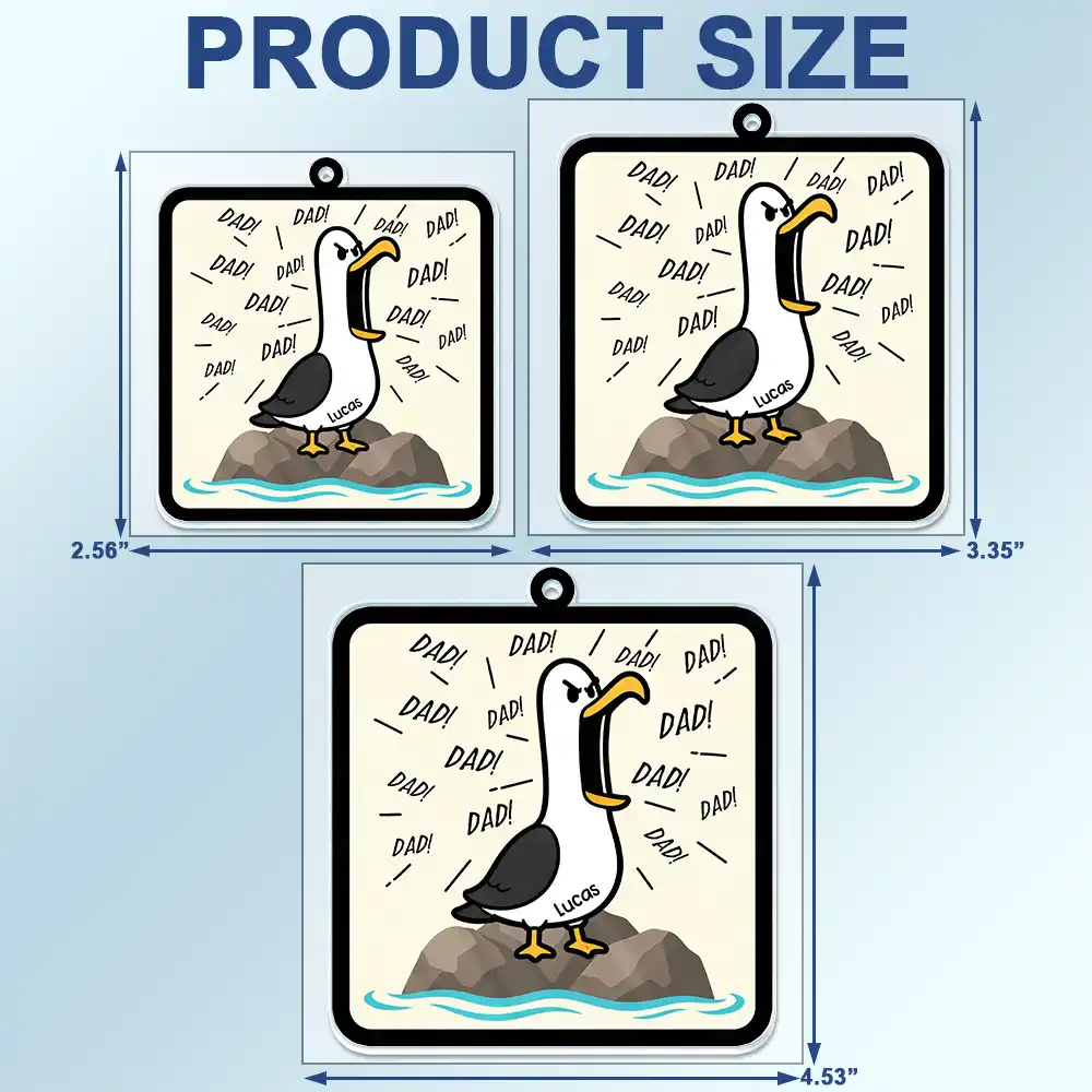 Gift For Grandpa,Gift For Father,Dad - Children,Grandpa - Grandkids,Mom - Children,Gift For Mother,Teacher,Non-Eng,Icon,Humorous - Funny Screaming Seagull - Personalized Acrylic Car Hanger