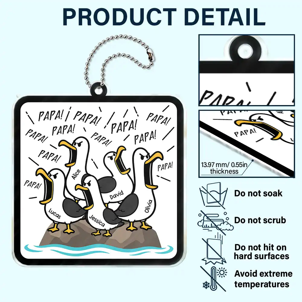 Gift For Grandpa,Gift For Father,Dad - Children,Grandpa - Grandkids,Mom - Children,Gift For Mother,Teacher,Non-Eng,Icon,Humorous - Funny Screaming Seagull - Personalized Acrylic Car Hanger