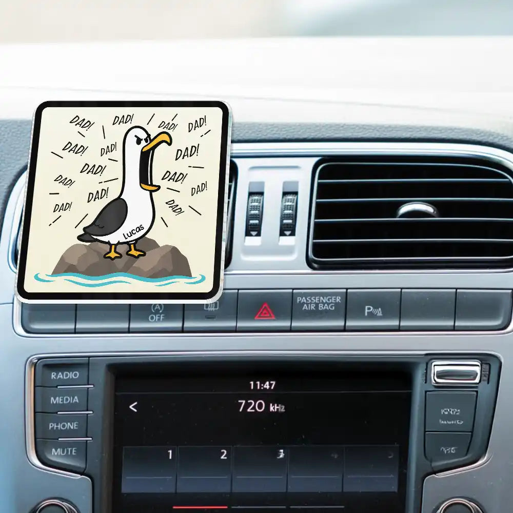 Gift For Grandpa,Gift For Father,Dad - Children,Grandpa - Grandkids,Mom - Children,Gift For Mother,Teacher,Non-Eng,Icon,Humorous - Funny Screaming Seagull - Personalized Acrylic Car Vent Clip