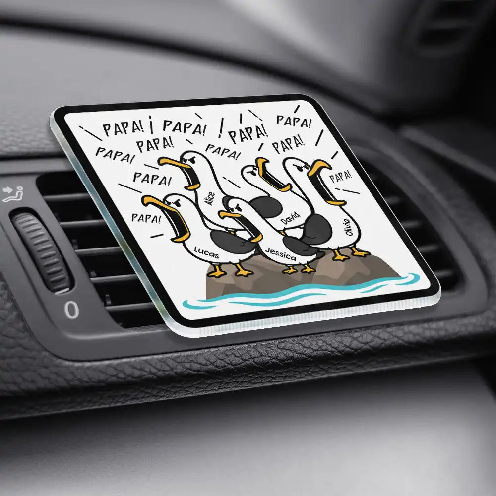 Gift For Grandpa,Gift For Father,Dad - Children,Grandpa - Grandkids,Mom - Children,Gift For Mother,Teacher,Non-Eng,Icon,Humorous - Funny Screaming Seagull - Personalized Acrylic Car Vent Clip