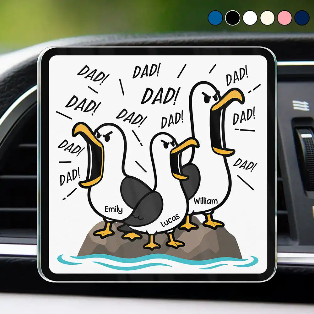 Gift For Grandpa,Gift For Father,Dad - Children,Grandpa - Grandkids,Mom - Children,Gift For Mother,Teacher,Non-Eng,Icon,Humorous - Funny Screaming Seagull - Personalized Acrylic Car Vent Clip