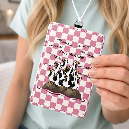 Funny Screaming Seagull - Personalized Badge Holder