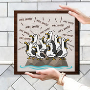 Gift For Grandpa,Gift For Father,Dad - Children,Grandpa - Grandkids,Mom - Children,Gift For Mother,Teacher,Non-Eng,Icon,Humorous - Funny Screaming Seagull - Personalized Custom Shaped Wood Sign