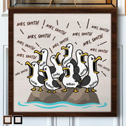 Gift For Grandpa,Gift For Father,Dad - Children,Grandpa - Grandkids,Mom - Children,Gift For Mother,Teacher,Non-Eng,Icon,Humorous - Funny Screaming Seagull - Personalized Custom Shaped Wood Sign