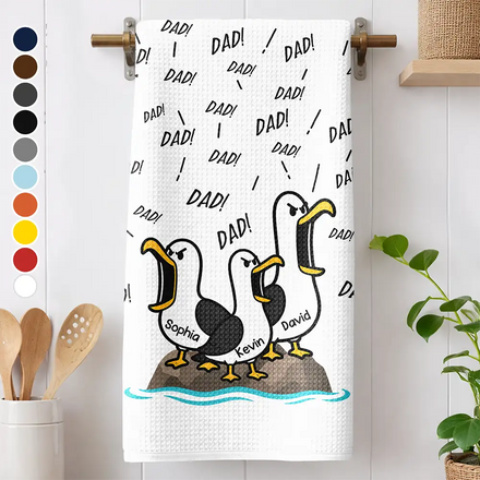 Funny Screaming Seagull - Personalized Kitchen Towel