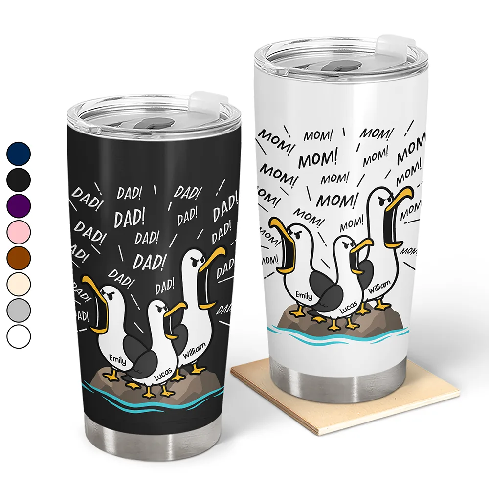 Gift For Grandpa,Gift For Father,Teacher,Dad - Children,Grandpa - Grandkids,Mom - Children,Gift For Mother,Non-Eng,Icon,Humorous - Funny Screaming Seagull - Personalized Tumbler