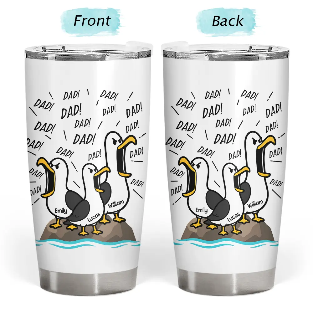 Gift For Grandpa,Gift For Father,Teacher,Dad - Children,Grandpa - Grandkids,Mom - Children,Gift For Mother,Non-Eng,Icon,Humorous - Funny Screaming Seagull - Personalized Tumbler
