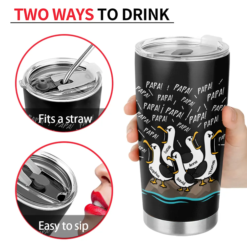 Gift For Grandpa,Gift For Father,Teacher,Dad - Children,Grandpa - Grandkids,Mom - Children,Gift For Mother,Non-Eng,Icon,Humorous - Funny Screaming Seagull - Personalized Tumbler