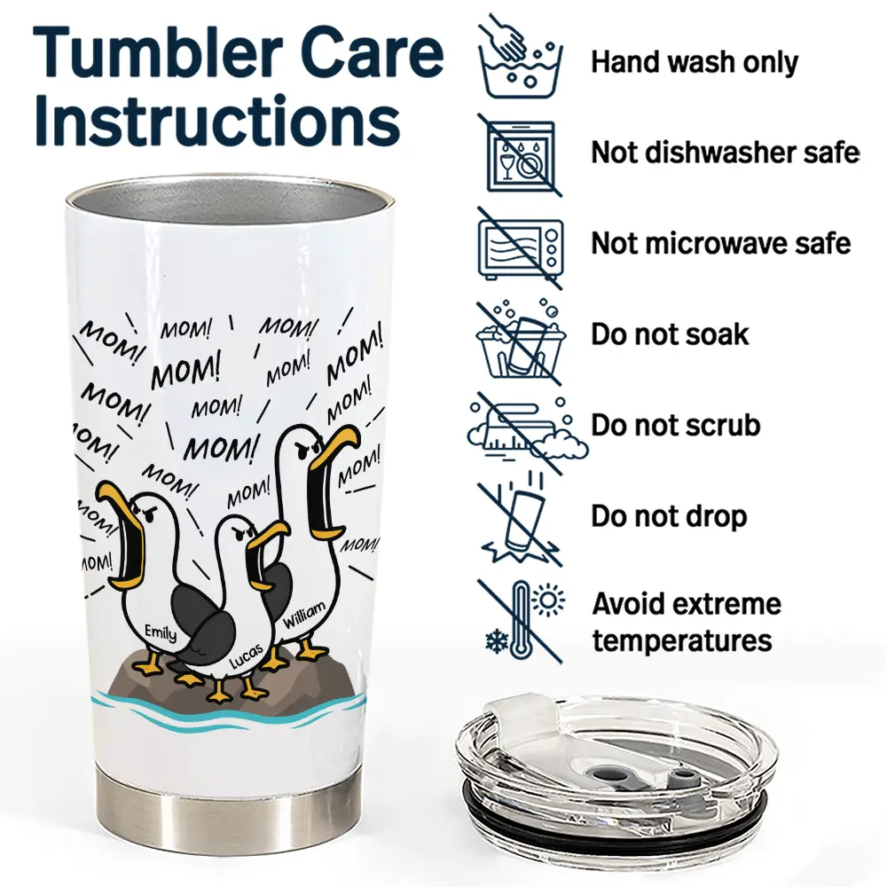 Gift For Grandpa,Gift For Father,Teacher,Dad - Children,Grandpa - Grandkids,Mom - Children,Gift For Mother,Non-Eng,Icon,Humorous - Funny Screaming Seagull - Personalized Tumbler