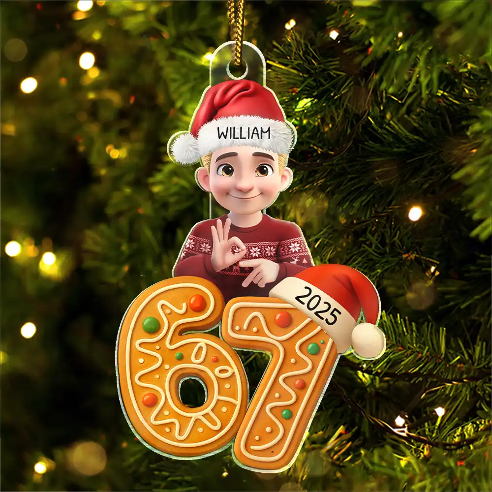 Funny Teen Slang Six Seven - Personalized Custom Shaped Acrylic Ornament