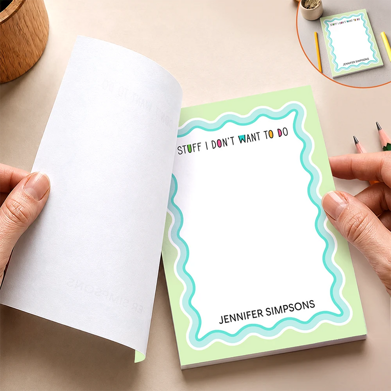 Humorous,Gift For Yourself,Gift For Women,Custom Text - Funny To-do List - Personalized Notepad