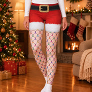 Christmas,Gift For Women,Gift For Yourself,Gifts For Her,Humorous,Icon - Funny Christmas Gift For Her - Personalized Fishnet Tights Leggings
