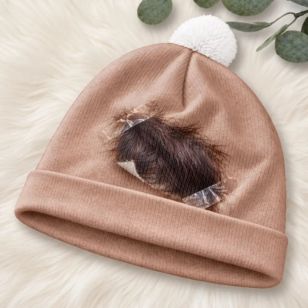 Gift For Men, Gift For Yourself, Gifts For Him, Humorous, Icon, Top Market - Funny Gag Gift For Him - Personalized Novelty Taped Toupee Bobble Beanie Hat