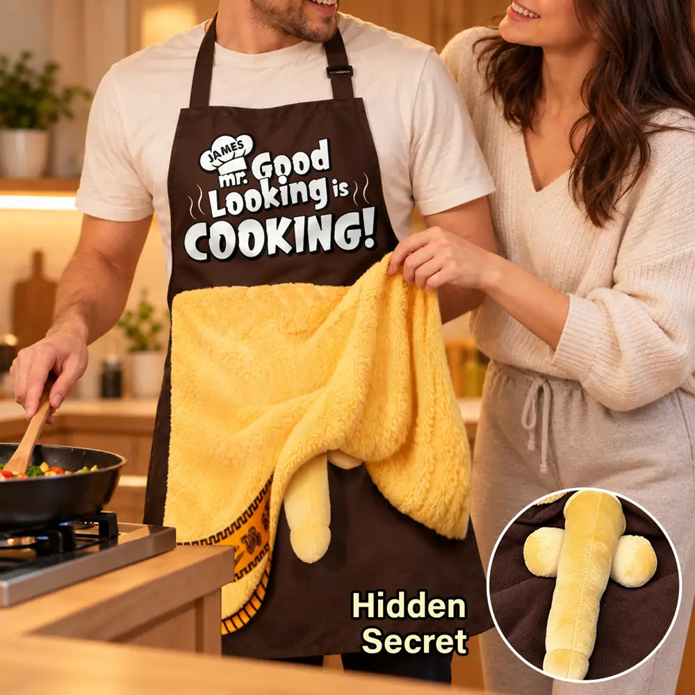 Funny Gag Gift For Husband - Personalized Mr. Good Looking Is Cooking Prank Apron