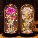 Gift For Couples,Gift For Husband,Gift For Wife,Gift For Boyfriend,Gift For Girlfriend,LGBT,Love,German - Für Immer Wir - Personalisierte Ewige Rosenkuppel-Lampe