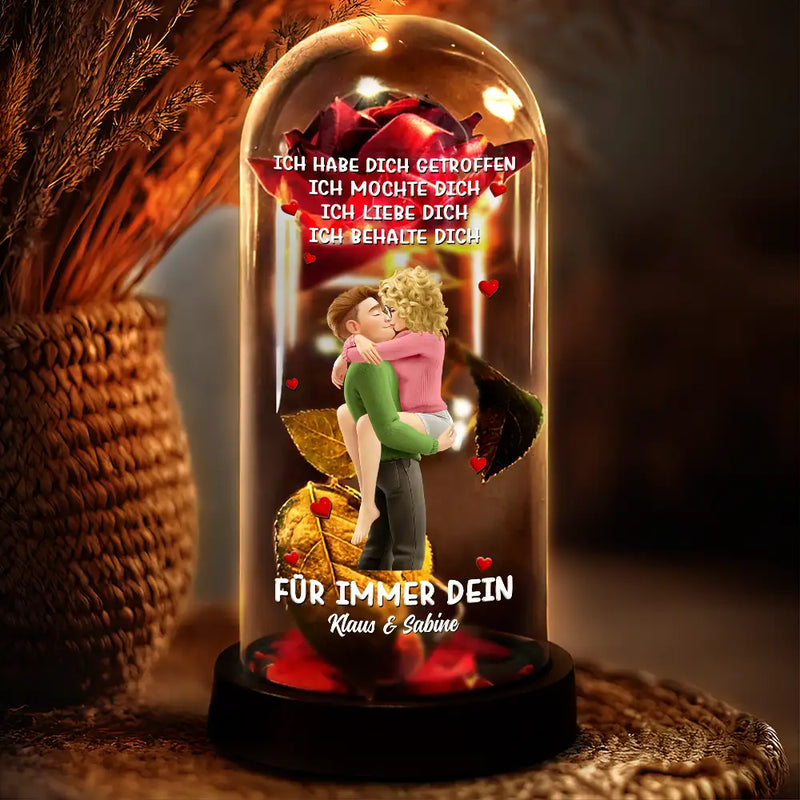 Gift For Couples,Gift For Husband,Gift For Wife,Gift For Boyfriend,Gift For Girlfriend,LGBT,Love,German - Für Immer Wir - Personalisierte Ewige Rosenkuppel-Lampe