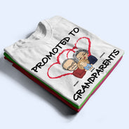 Promoted To Grandpa Grandma - Gift For Grandparents - Personalized Custom T Shirt