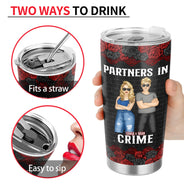 Bestie Group Partners In Crime If We Get Caught Black Ver - Gift For Bestie - Personalized Custom Tumbler