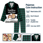 Couple Hubby & Wifey Est - Gift For Couples - Personalized Long Pajamas Set