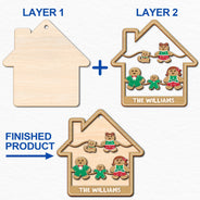 Gingerbread Cookies Pet Family - Christmas, Gift For Family - Personalized 2-Layered Wooden Ornament