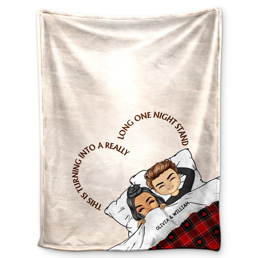 Couple Turning Into A Long One Night Stand - Gift For Couples - Personalized Fleece Blanket