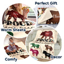 Proud Mama Bear - Gift For Mother - Personalized Fleece Blanket, Sherpa Blanket
