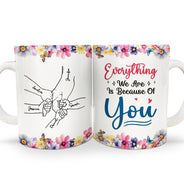Mom Grandma Everything We Are - Gift For Mother, Grandmother - Personalized White Edge-to-Edge Mug