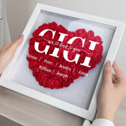 Mom Grandma We Love You - Gift For Mother, Grandmother - Personalized Flower Shadow Box