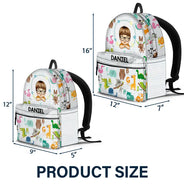 Cute Animal Alphabet - Personalized Canvas Backpack