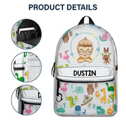 Cute Animal Alphabet - Personalized Canvas Backpack