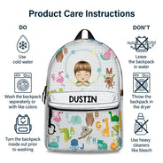 Cute Animal Alphabet - Personalized Canvas Backpack