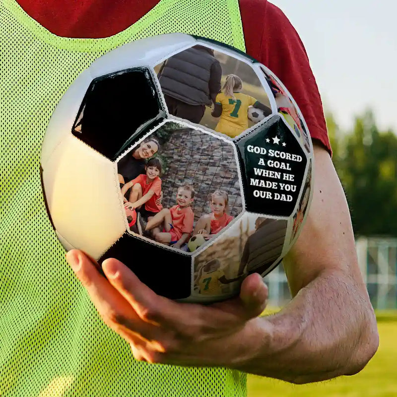 Custom Photo I Scored A Goal With You Dad - Personalized Soccer Ball