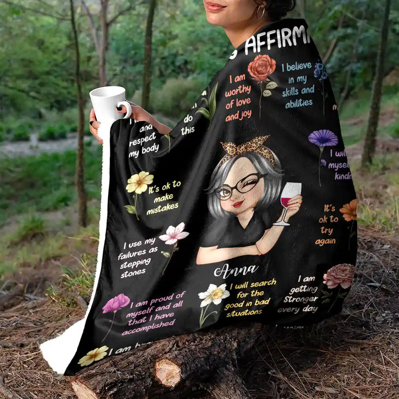 Affirmation Blanket - Personalized Fleece Blanket, Sherpa Blanket