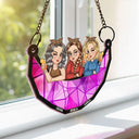 Gift For Bestie - Besties Best Friends Sisters Together - Personalized Window Hanging Suncatcher Ornament
