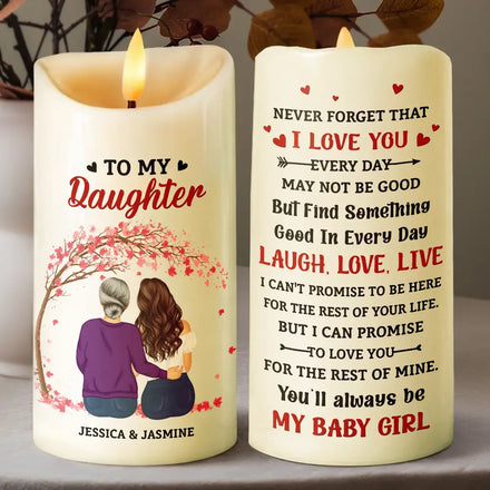 My Daughter Never Forget That I Love You Forever - Personalized Flameless LED Candle