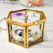 Gift For Yourself, Gift For Women - Birth Month Flowers Bloom Where You're Planted - Personalized Glass Jewelry Box