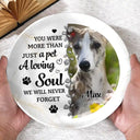 Memorial, Pet Lovers, Pet Mom, Pet Dad - Custom Photo Memorial You Were My Favorite Hello And My Hardest Goodbye - Personalized Ceramic Plate
