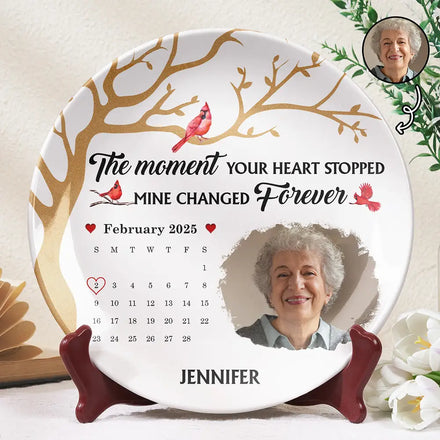 Custom Photo Calendar The Moment Your Heart Stopped - Personalized Ceramic Plate