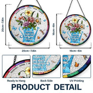 Gift For Mother ,Love - Helping Us Grow - Personalized Stained Glass Window Hanging Suncatcher
