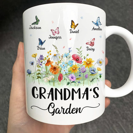 Grandma's Garden Butterflies - Personalized Mug