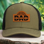 Cool Dad Papa Grandpa The Man The Myth The Legend - Personalized Leather Patch Hat