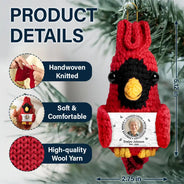 Family,Memorial,Sad,Christmas - Custom Photo Memorial Always Loved Never Forgotten - Personalized Crochet Cardinal Bird Hanging Decoration