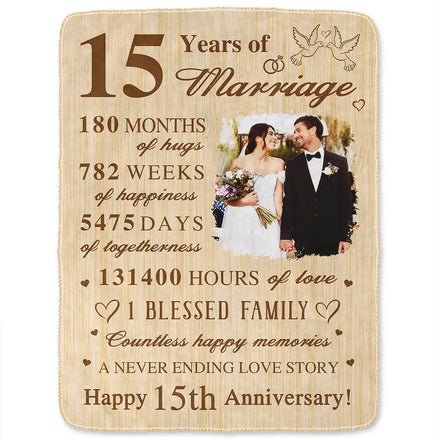 Custom Photo Wedding Anniversary Wedding Gift - Personalized Fleece Blanket, Sherpa Blanket