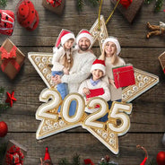 Christmas,Family,Gift For Sibling,Happy - Custom Photo Family Siblings Best Friends Makes Christmas Truly Bright - Personalized Custom Shaped Acrylic Ornament
