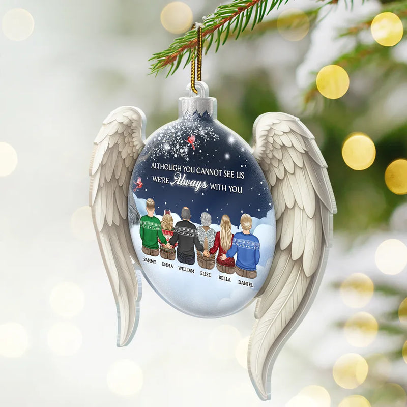 Christmas,Family,Memorial,Sad - Your Wings Were Ready But Our Hearts Were Not - Personalized Custom Shaped Acrylic Ornament