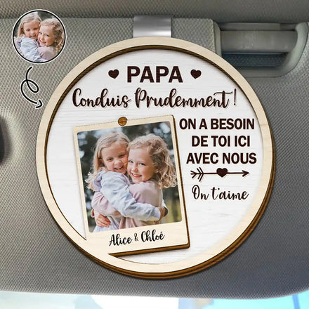 Photo Personnalisable Conduis Prudemment Je T'aime - Clip De Pare-Soleil De Voiture À Forme Spéciale Personnalisé