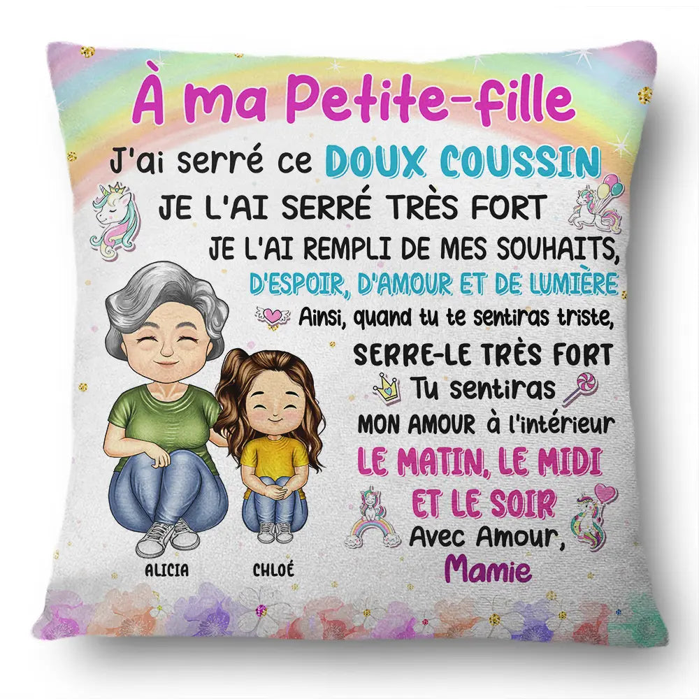 Grand-Mère Et Petit-Enfant J'ai Serré Ce Doux Coussin - Coussin Personnalisé